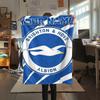 1PC Custom Name Brighton&Hove Albion Patterned Flannel Blanket Suitable For All Seasons for Home Decor Warmth and Comfort Gifts Holiday Present