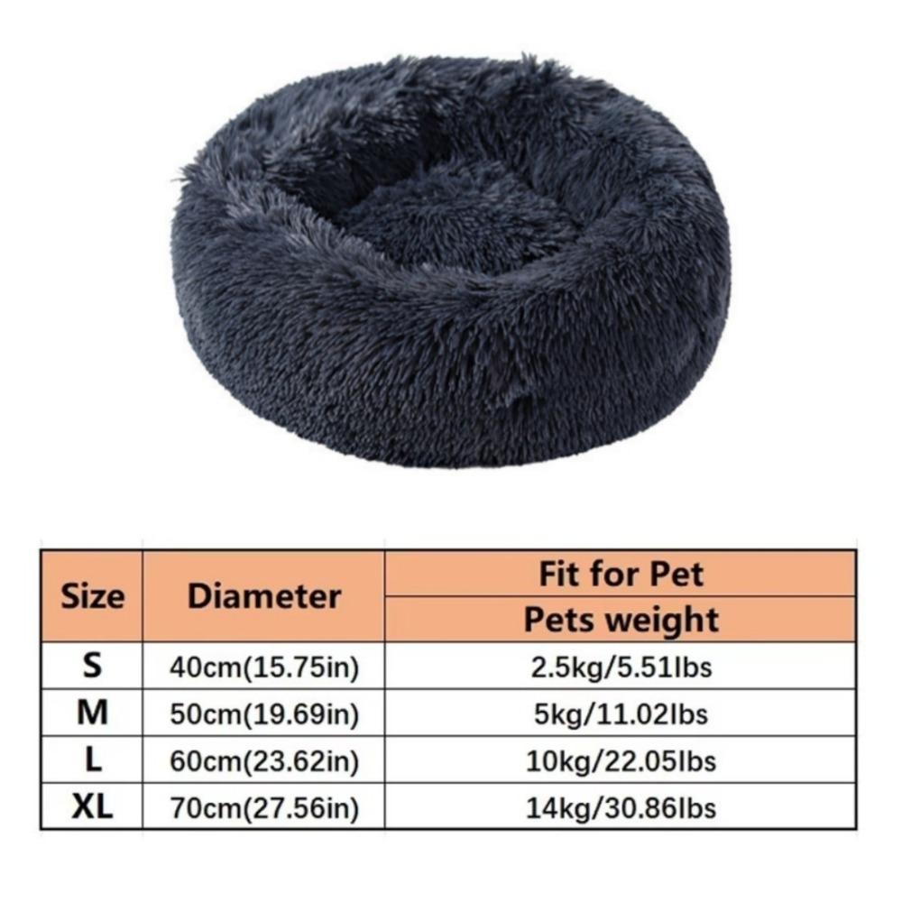 New Soft Pet Cat Bed Pad Warm Donut Round Dog Calm Bed Faux Fur Comfortable Sleeping Bed for Small Dog and Cat