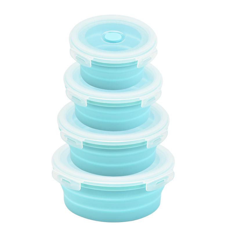 Microwave-Safe Foldable Silicone Lunch Box - High-Temp Resistant, Portable & Fresh-Keeping