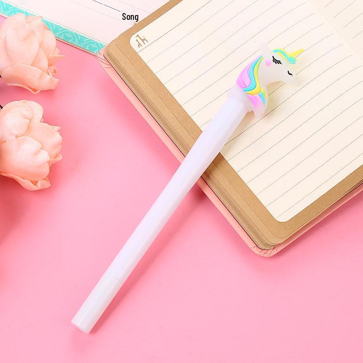 Unicorn Light-Up Pen – Creative Macaron Color Water-Based Student Stationery