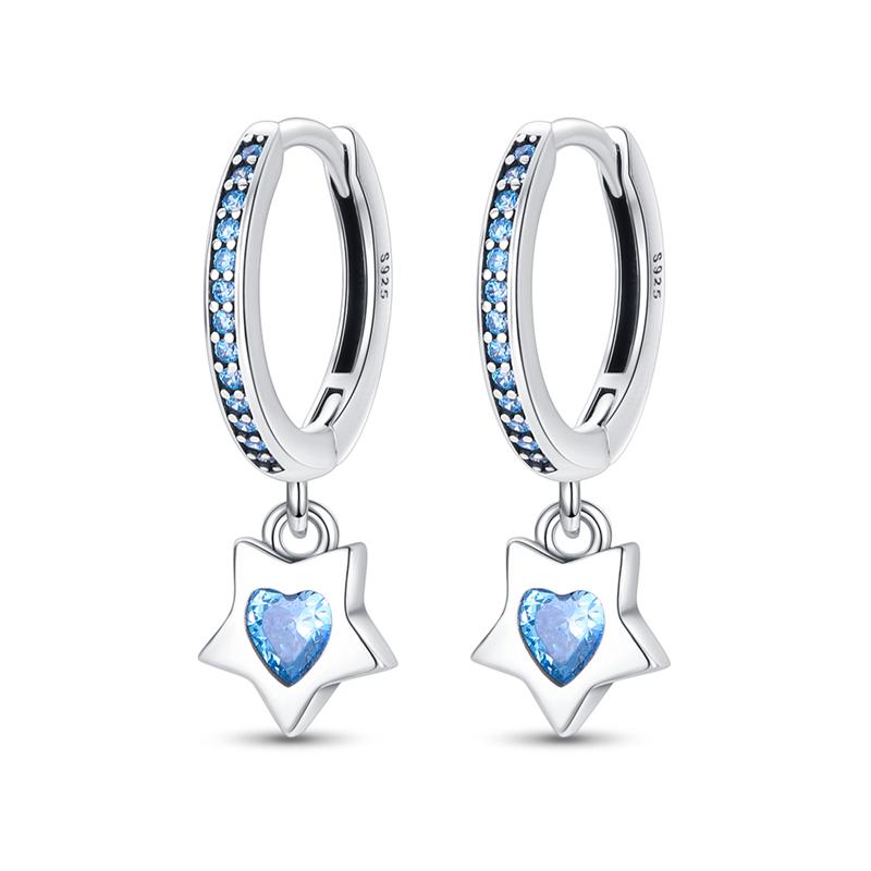 925 Silver Mysterious Star Moon Earrings Jewelry Versatile Hoop Earrings For Women Jewelry Birthday Party Fine Gifts