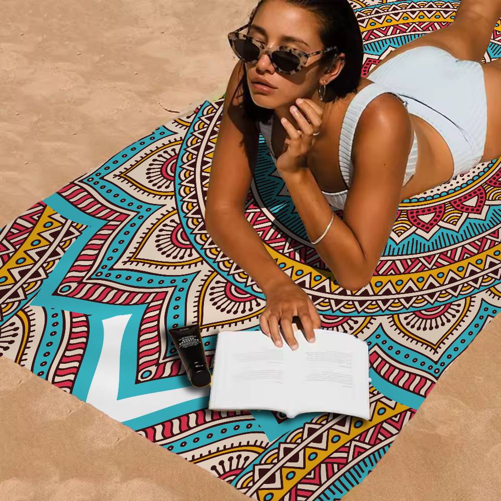 Classical Floral Pattern Bath Towel Microfiber Soft Water Absorbing Breathable For Girl Kids Decorative Cartoon Beach Towel