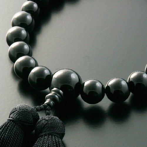 Kyoto Buddhist Altar Hayashi Prayer Beads for Men Kyoto Miyakobo Black Onyx Informal One Hand Single Flower Bag Funeral prayer beads can be used by
