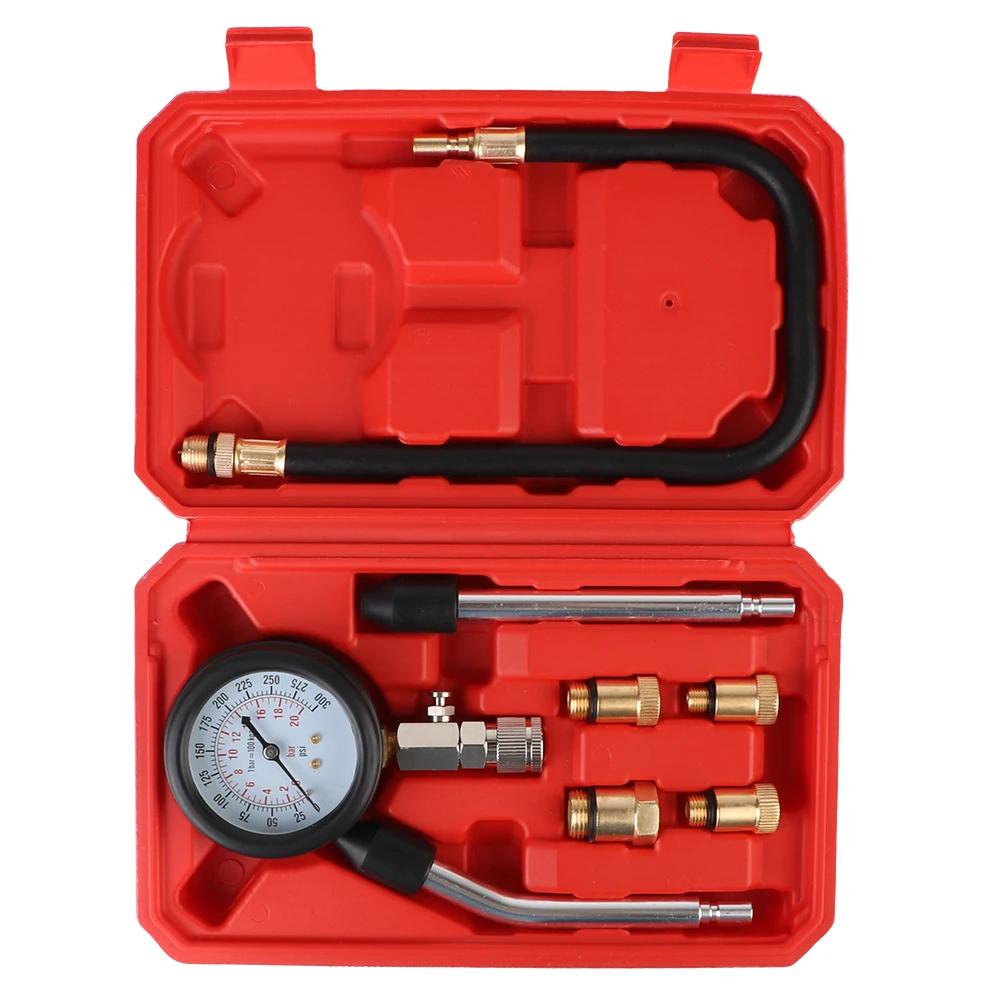 Precision Engine Compression Gauge Kit 0-300PSI M10/M12/M14/M18 Adapters For Gasoline/Diesel Engine & Cylinder Diagnostics