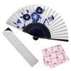 [Osaka Choseido] Folding Fan for Women, Stylish, Business Use, Includes Fan Case and Handkerchief Se