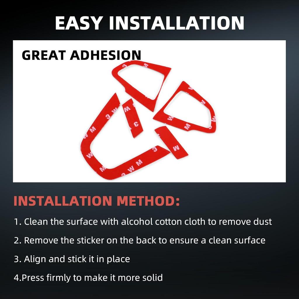 Real Carbon Fiber Steering Wheel, Button Chin Frame Covers for Ford Focus RS/ST/SE/ECO Boost (2015-2018), Decor Stickers Kit Interior Car