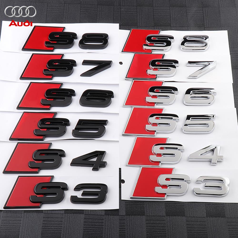 For Audi Sline TT RS Quattro A3 A4 A5 A6 A6L S Q3 Q4 Q5 Q6 Q7 3D ABS Car Trunk S3 S4 S5 S6 S7 S8 Sticker Badge Auto Accessories