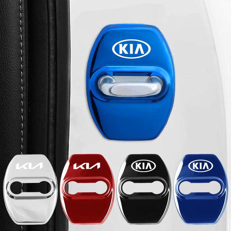 Titanium Alloy Car Door Lock Protective Cover Metal Cap For KIA K3 Sportage Carnival K5 Seltos Pegas KX1 EV5 Sonet EV6 K4 EV3