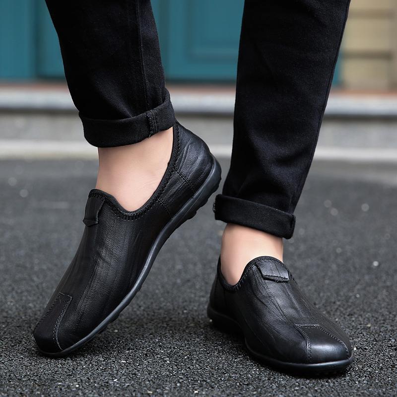 Fashion New High Quality Driving Mocassins Men's Shoes Leather Business Casual Shoes Fashion Slip-on Male Loafers Walking Shoes for Men