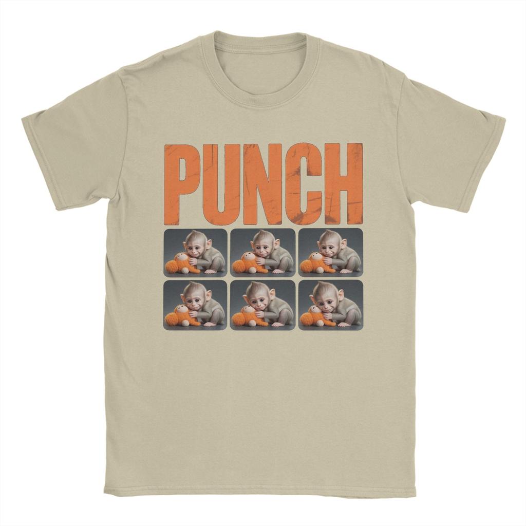 Unisex Kvinnor Grafiskt Tryckt Team Punch Punch the monkey Babyapa som Håller Gosedjur T-shirt Bomulls-T-shirts Kläder