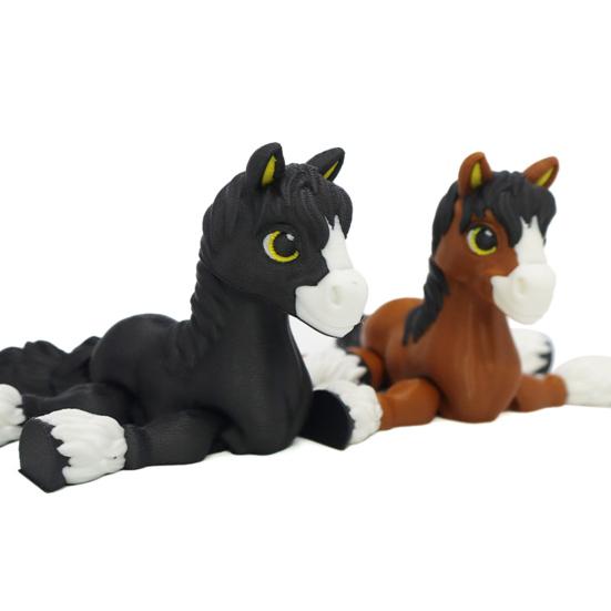 3D Printed Horse Figurine Movable Joints Pony Statue Stress Relief Fidget Toy Educational Animal Model Desktop Decoration Ornament
