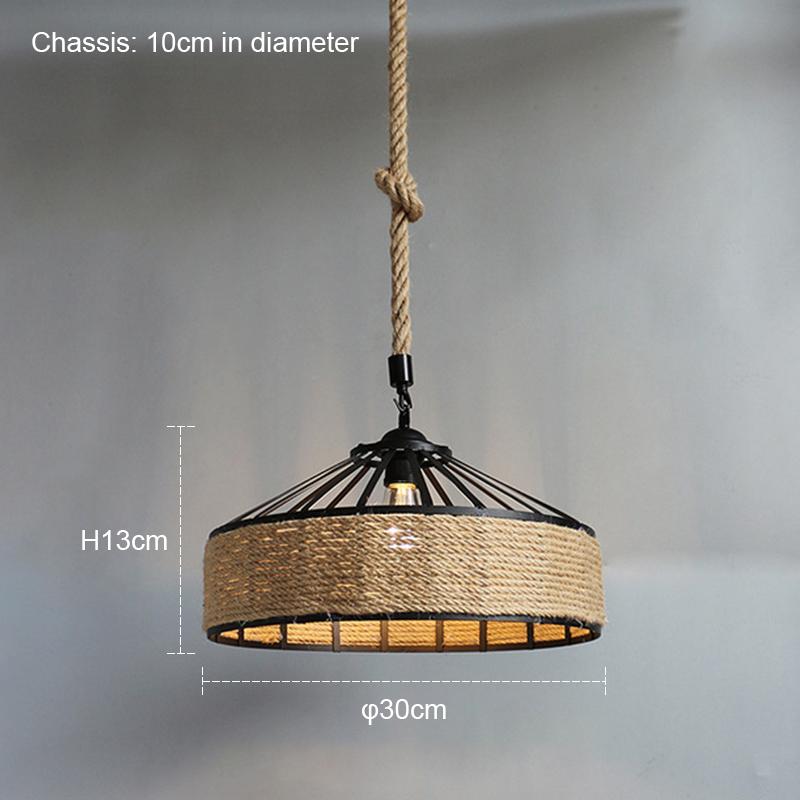 Lampă suspendată pentru restaurant cu frânghie de cânepă vintage cu bar în stil industrial cu 3 capete, sufragerie restaurant E27 fier de perete