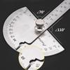 Round Head Stainless Steel Adjustable Protractor Protractor Angle Ruler 180 Degree Protractor
