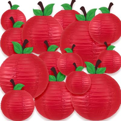 Fruit Lantern Chinese Style Red Fruit-Shaped Hanging Paper Lantern Decoration for Back To School Classroom Home Party Decor