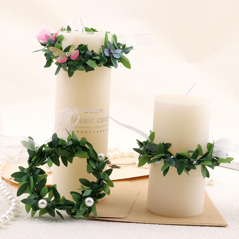 10 Pcs Drip Protection Communion Candle,Candle Rings Small Artificial Wreaths Drop Catcher For Candles