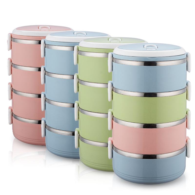 Oem Outdoor Camping Polished Surface Large Capacity Portable Sealed Multi-layer Partition 304 Stainless Steel Lunch Box