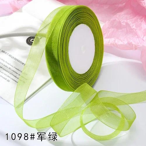 15mm 50yards/roll organza ribbons gift wedding Party Christmas decoration wrapping lace Handmade DIY Fabric White chiffon Ribbon