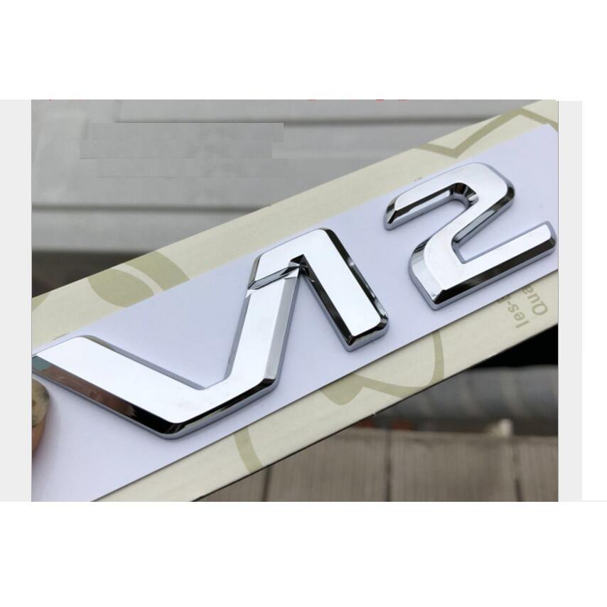 Chrome Black V12 V 12 Letters Sides Fender Badges Emblems for Mercedes Benz MAYBACH S500L S600L S63 S65 S65L AMG