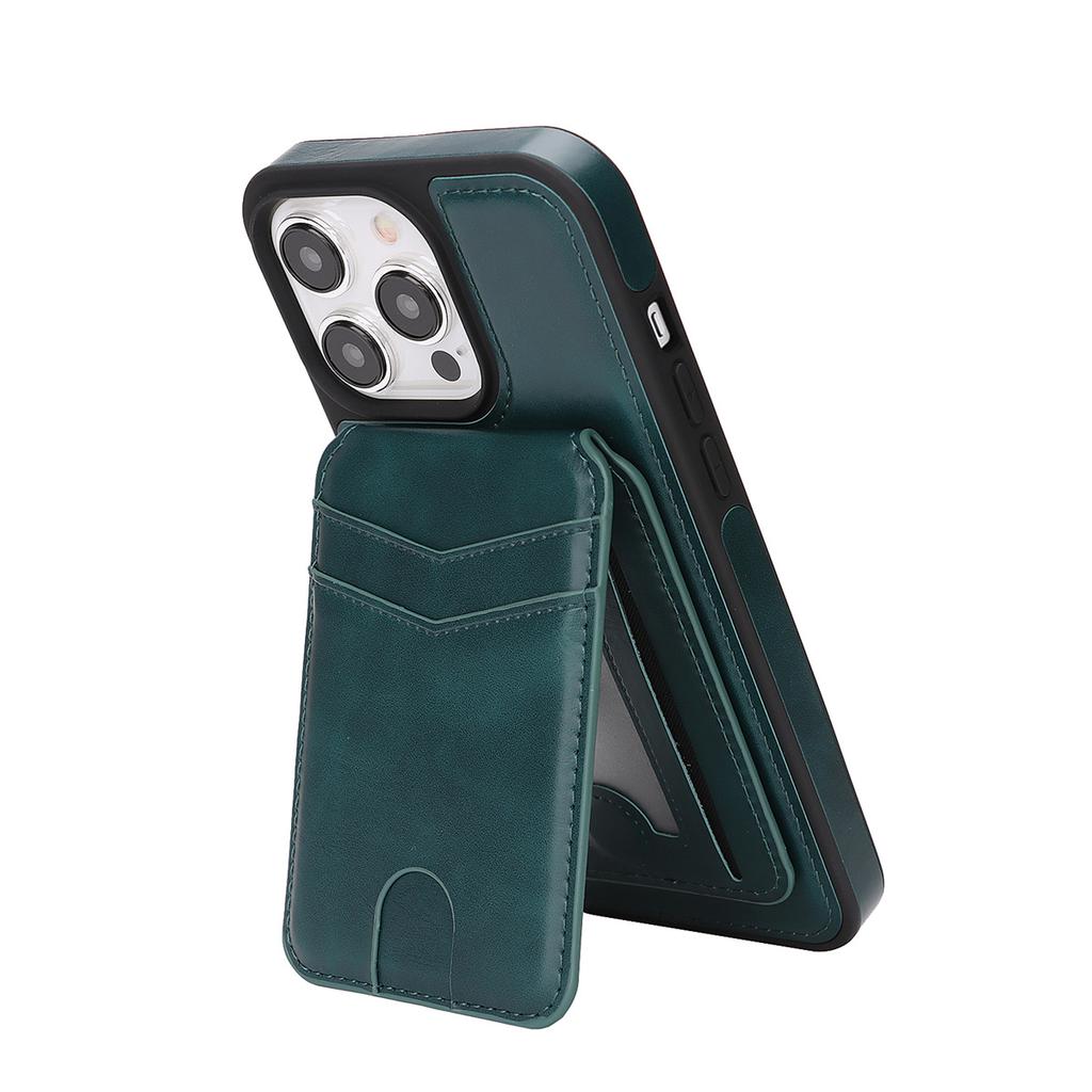 Magnetic Leather Phone Case with Card Holder for iPhone 12 - 17 Series Multi - functional Stand Shockproof Protective Cover