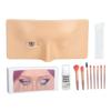3D Silicone Makeup Practice Face Board with 20ml Cleansing Oil 8pcs Pink Makeup Brush Set for Novice