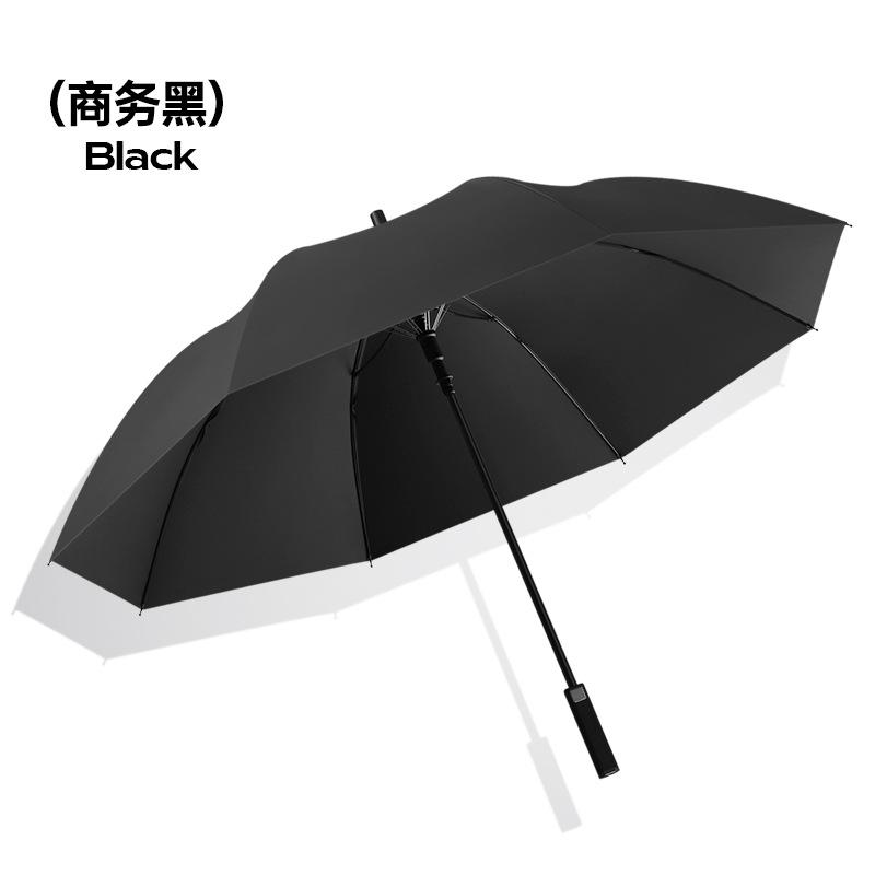 8-Bone automatic double straight umbrella, enlarged long-handled umbrella, high-end leather set 280t fabric golf umbrella