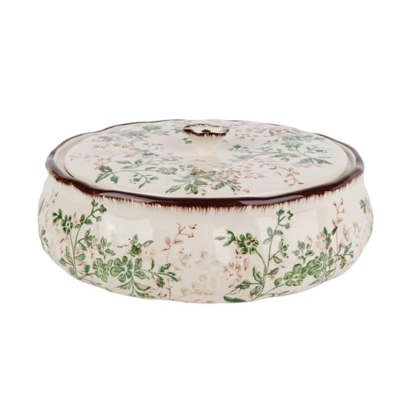 

Ceramic Candy Box with Lid Nut Bowl Storage Jar Fruit Tray Home Living Room Table Decor зелёный