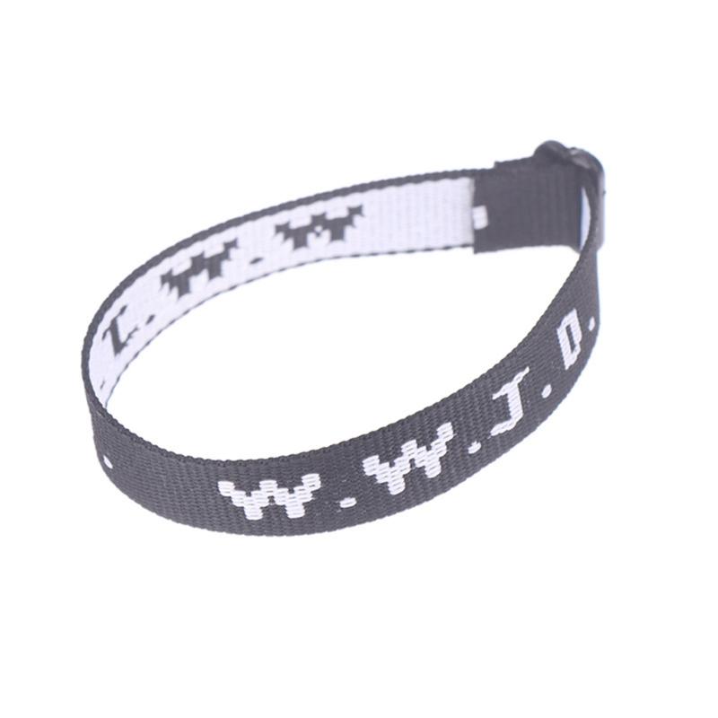 4Pieces WWJD Webbing Bracelets What Would Jesus Do Woven Wristbands Religious Christian WWJD Bracelet for Fundraisers