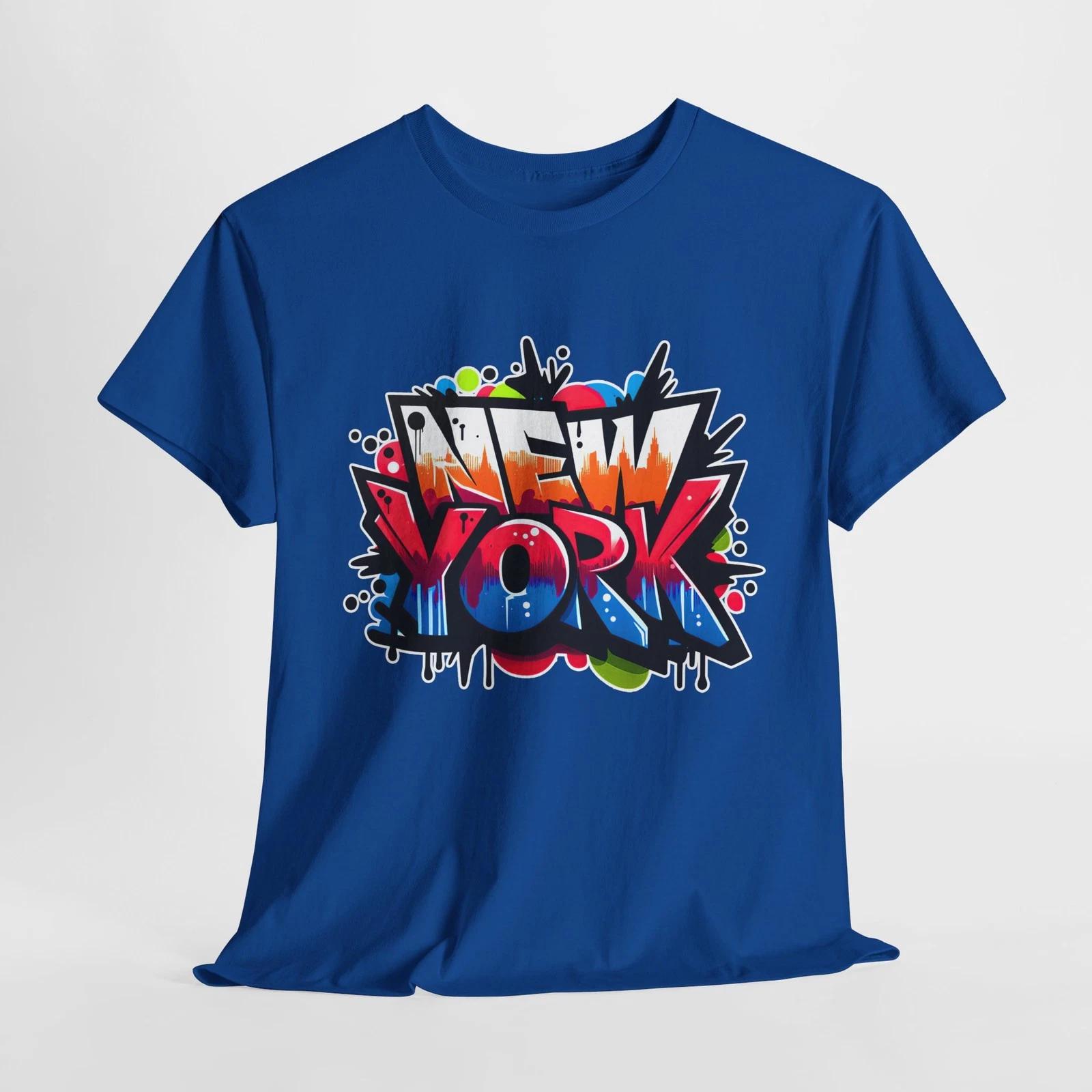 New York Graffiti Unisex Heavy Cotton Tee, Streetwear, Urban Fashion, [...] M