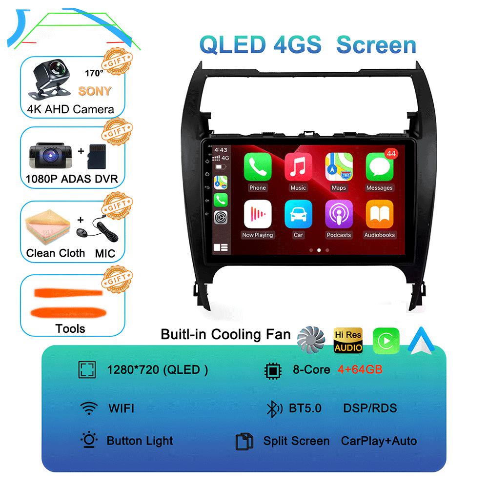 Car Radio Android 14 Carplay Auto For Toyota Camry 7 XV 50 55 2012 - 2017 Navigation GPS Multimedia Player video Stereo WIFI+4G
