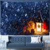 Sněží Noční scéna Tapiserie Vánoční osvětlení Oheň Nástěnný závěs Psychedelické Lesní saně Plavé Pozadí Domácí Dekor