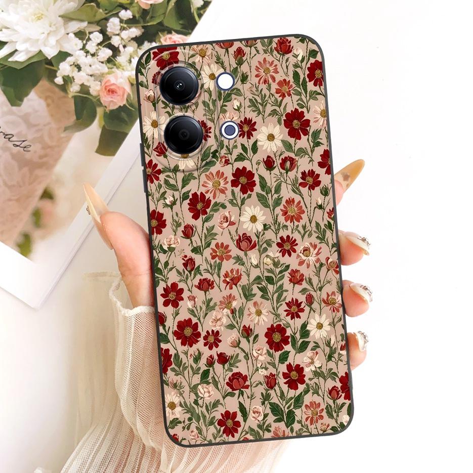 For Vivo Y05 4G Case New Luxury Bow Love Heart Painted Cover Soft TPU Phone Case For Vivo Y11d Y 05 VivoY05 VivoY11d Fundas Bags