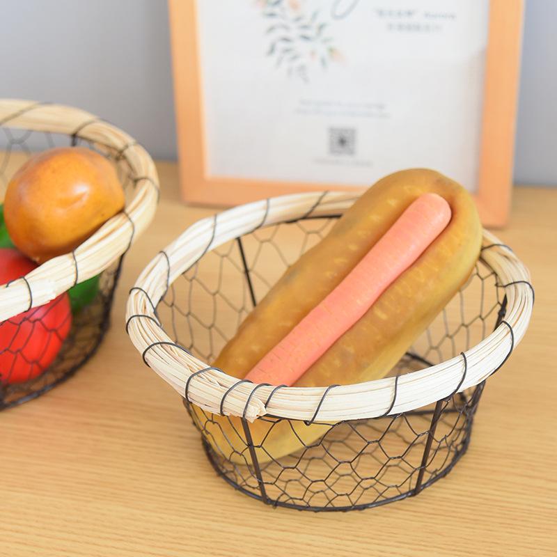 Wrought Iron Storage Basket for Bread, Pastries, Snacks, Fruits, Vegetables, and Eggs.