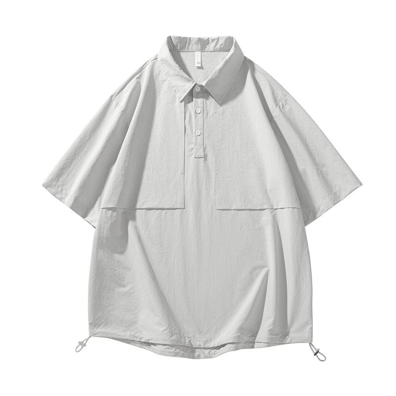 Retro Workwear Short Sleeved Shirt Men's Loose Collared Casual Shirt Summer Shirt
