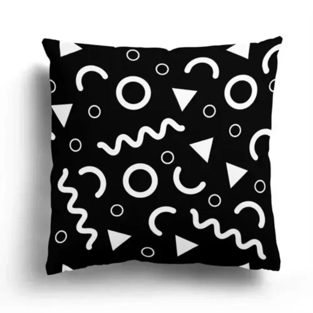 - Einfacher geometrischer Druck Kissenbezug Heimdekoration Schlafzimmer Wohnzimmer Sofa Kissenbezug x xZoll