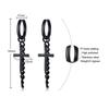 Vnox Simple Cross Dangle Earrings for Men Women Minimalist Stainless Steel Drop Small Hoop Metal Ear Jewelry Anti Allergy