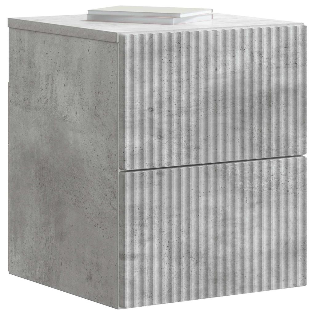Wall Mounted Nightstand 2 pcs Concrete Grey 33 x 34.5 x 40 cm