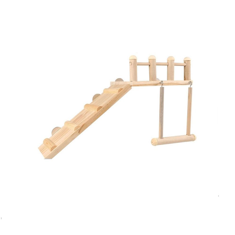Wooden Bird Perches Platform Natural Durable Bird Playing Gyms Exercise Stands Funny Bird Swing Climbing Ladder Pet Parakeet Toy