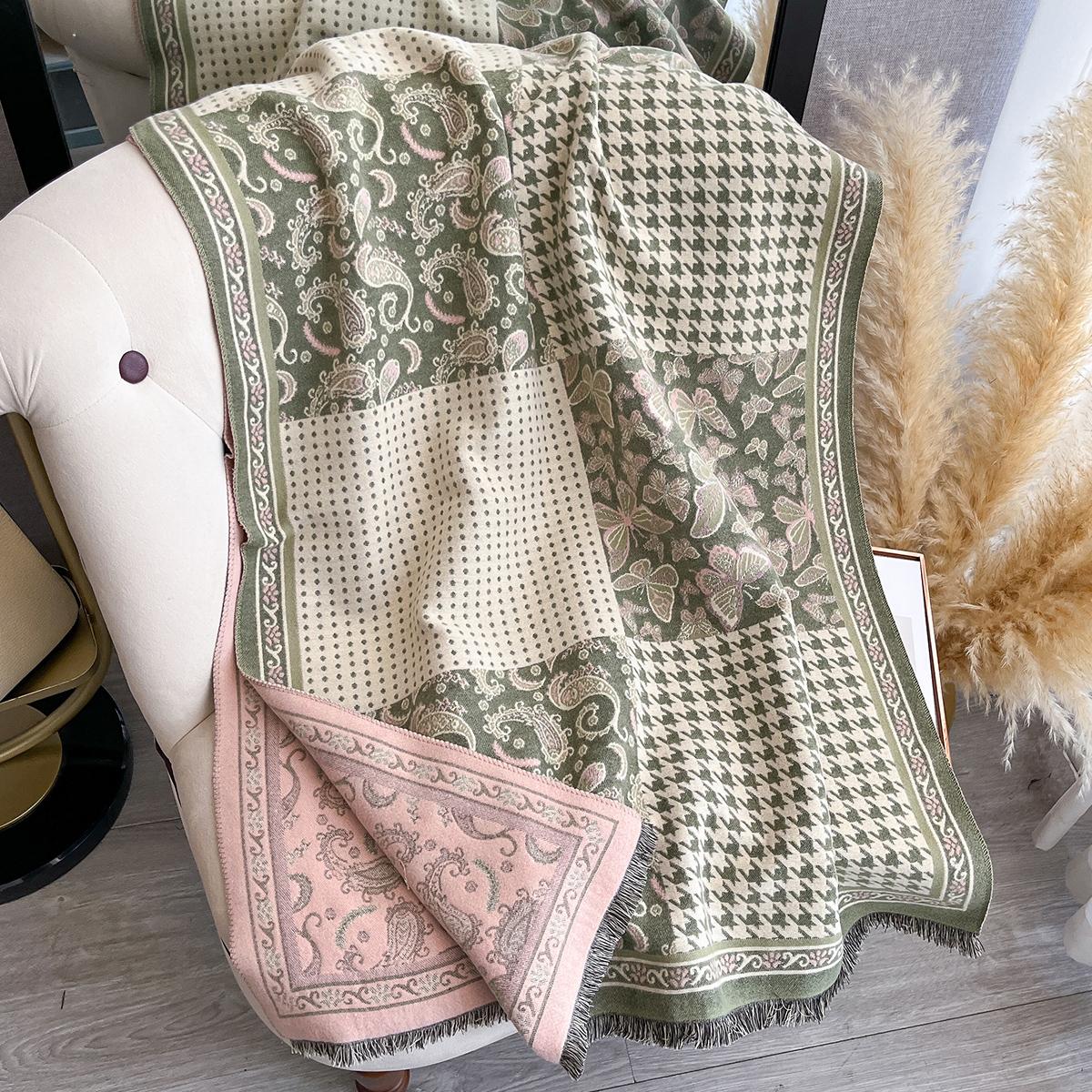 

Luxury Print Scarf For Women Warmer Winter Faux Cashmere Pashmina Scarves Shawls Female Thick Blanket Wraps Foulard