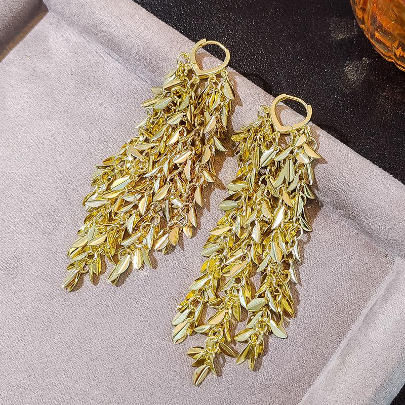 Elegant Tassel Long Earrings: European & American Fashion, High-End Prom & Evening Goddess Style.