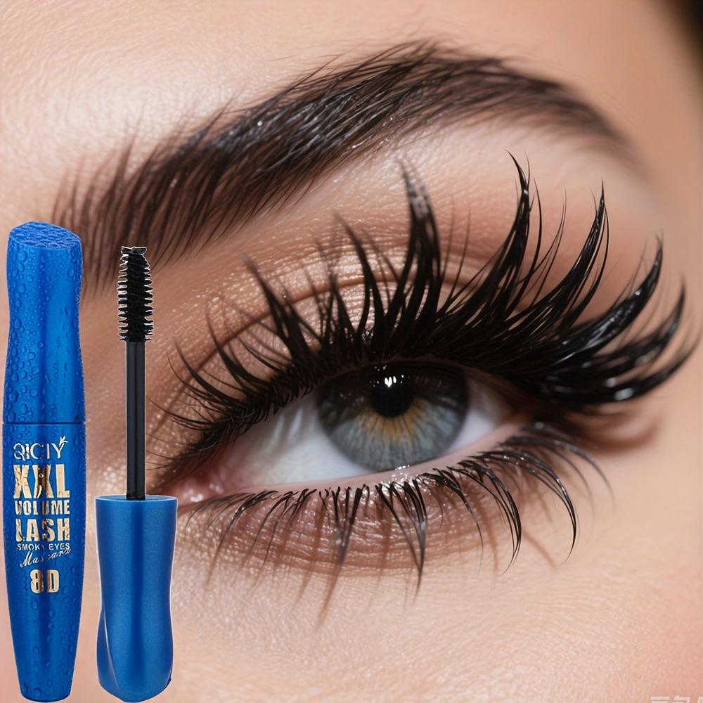 8D Mascara Langhaltend Wasserdicht Schwarz Wimperntusche zum Biegen, Schnelltrocknend, Volumenverleihend & Glättend, Klumpenfrei, Wischfest Eyeliner Geschenk für Frauen