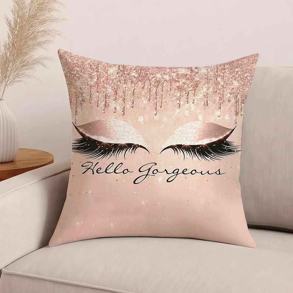 Non Core Ins Beauty Makeup Eyelash Peach Skin Pillow Case Office Cushions Suitable For Sofa Car Bedroom Decorative Cushion Cover