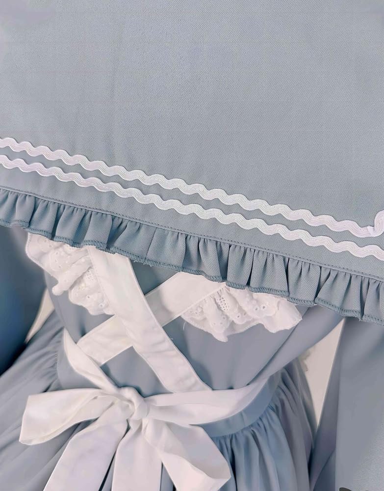 Maid Gothic Sailor Cosplay Ruffled Lolita Long Sleeve Costume Neat and Perfect for Cafes and Amusement Parks Size [ShouKi Manufacturing] Outfit,