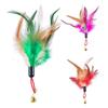 3pcs/5Pcs Cat Teaser Wand Refills Chicken Feathers Replacement With Bell Interactive Kitten Toy Cat Toys