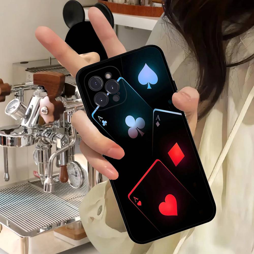 Poker Pattern Game Soft Back Phone Cover Case For IPhone 17 16 Pro Max 15 12 11 16e 13 Mini 14 15 Plus
