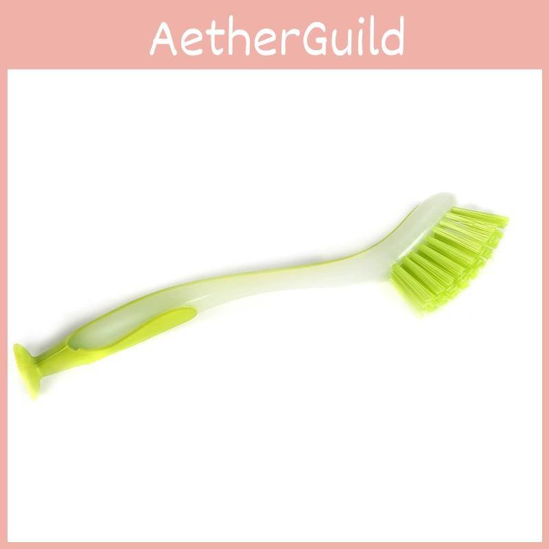 Plastic Cleaning Dish Brush Suction Cup Scrubbing Brush With Bristle Durable
