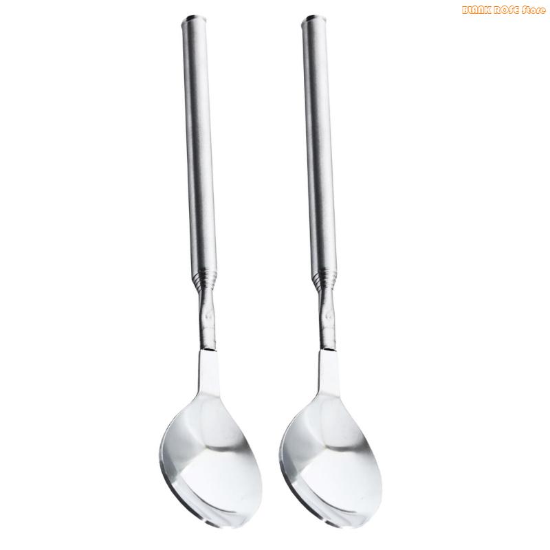 K1AE 2pc Extendable Barbecue Forks Stainless Steel Construction Portable Cutlery For Outdoor Cooking Roasting And Serving