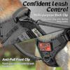 Tactical Dog Harness And 4ft Bungee Leash, Military Dog Harness Set For Large Medium Dogs, Hunting