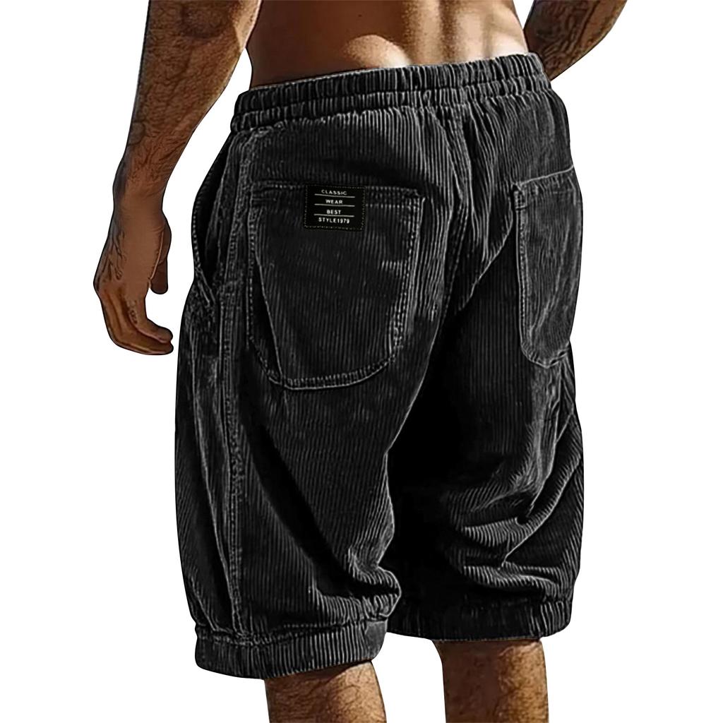 Men's Summer Striped Athletic Shorts Men's Multi-Pocket Casual Shorts