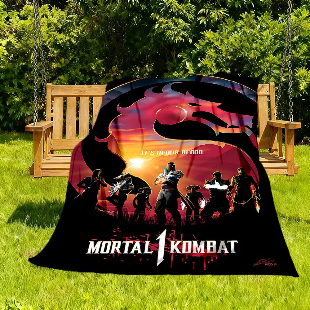 1PC Mortal Kombat Warriors Outdoor Blanket Lightweight Flannel, Soft & Warm, All-Season Use for Sofa, Outdoor007