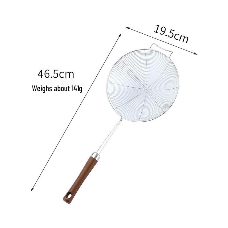 Baixinshi 304 Stainless Steel Slotted Spoon with Wooden Handle